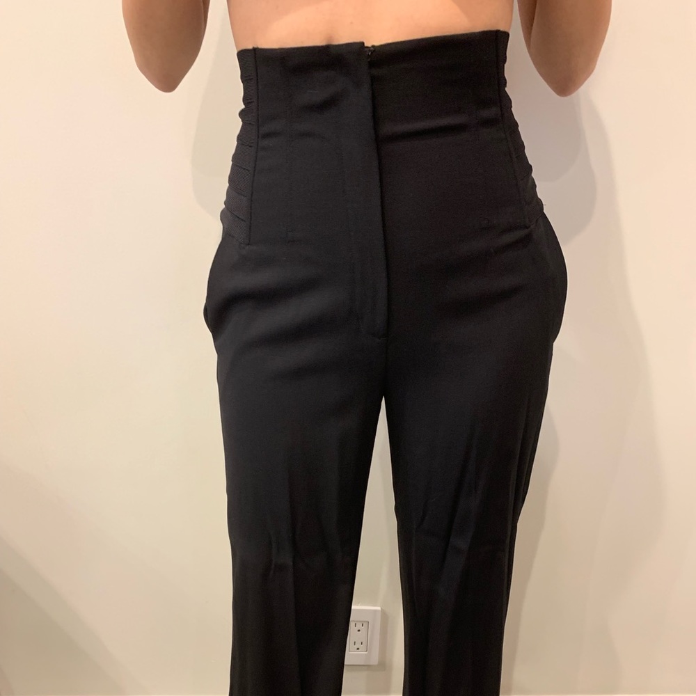 Herve Leger Black High-Waisted Trousers - Picture 2 of 8